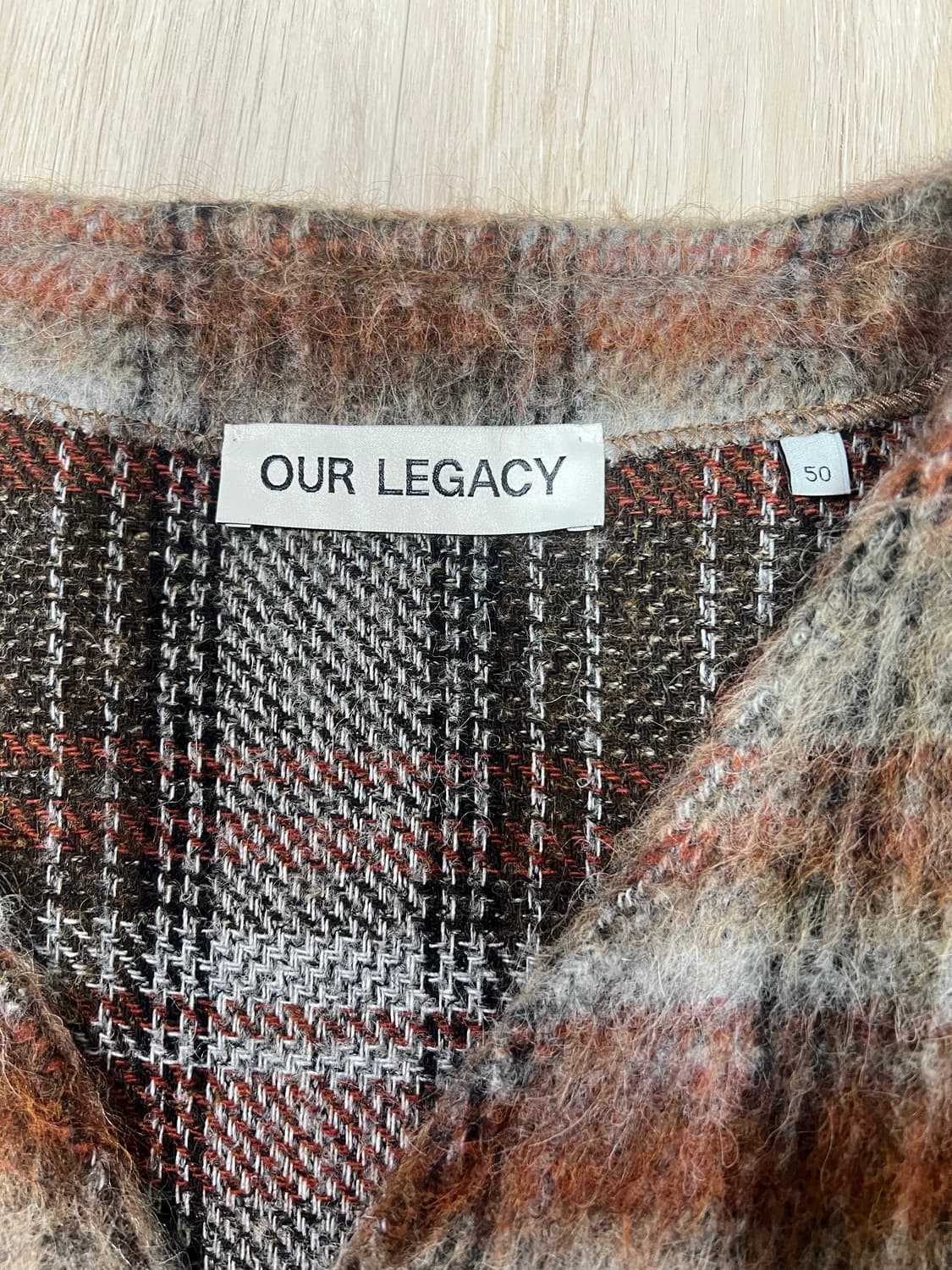 아워레가시 체크모헤어 가디건 50사이즈 상품이미지2