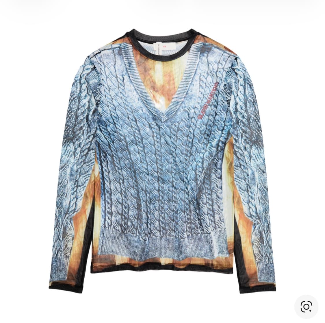 에이치앤엠 x 글렌 마틴스 프린트 메쉬 탑 블루 상품이미지1