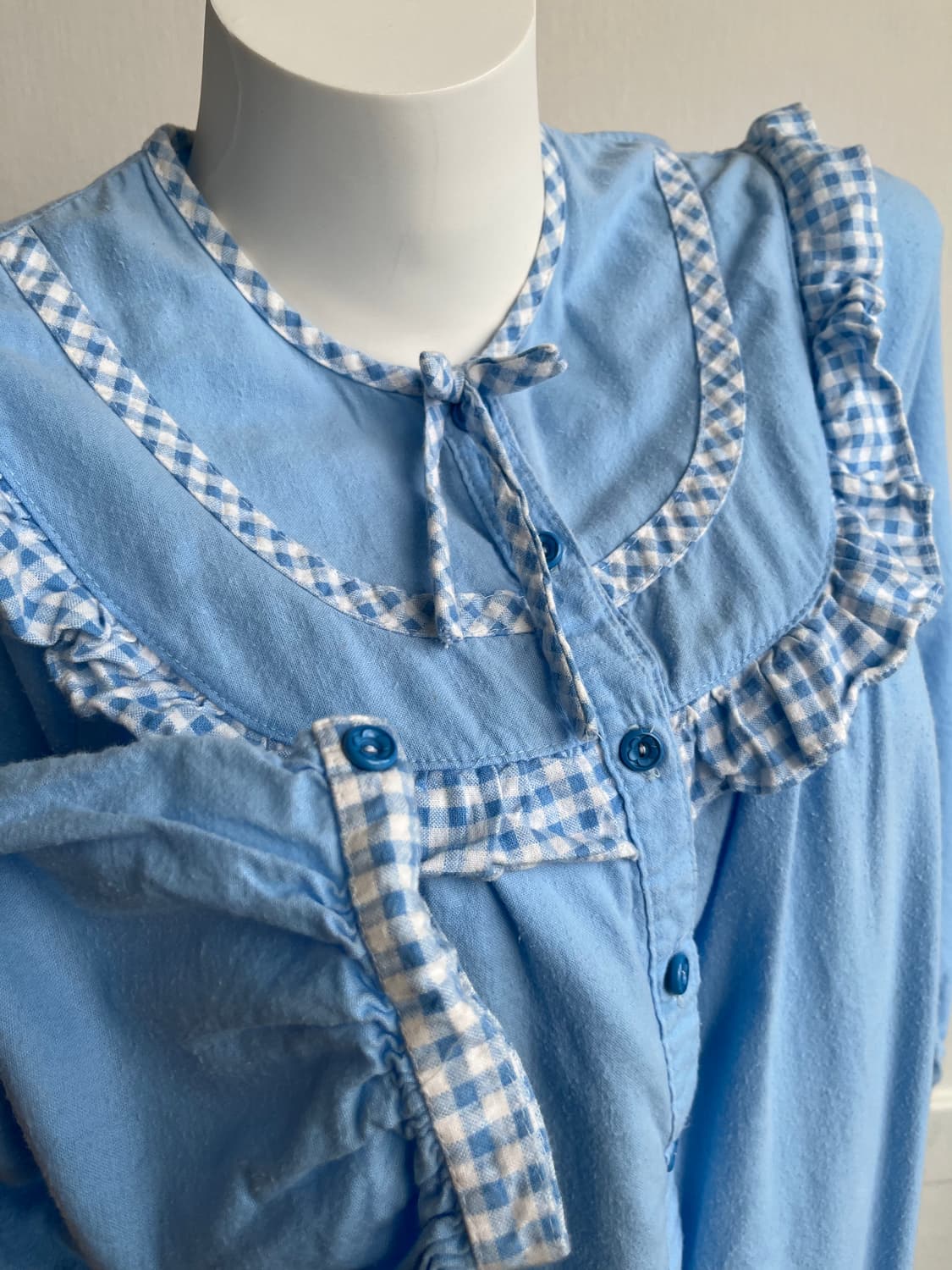 テルジャノン 블루 체크 롱 원피스 상품이미지3