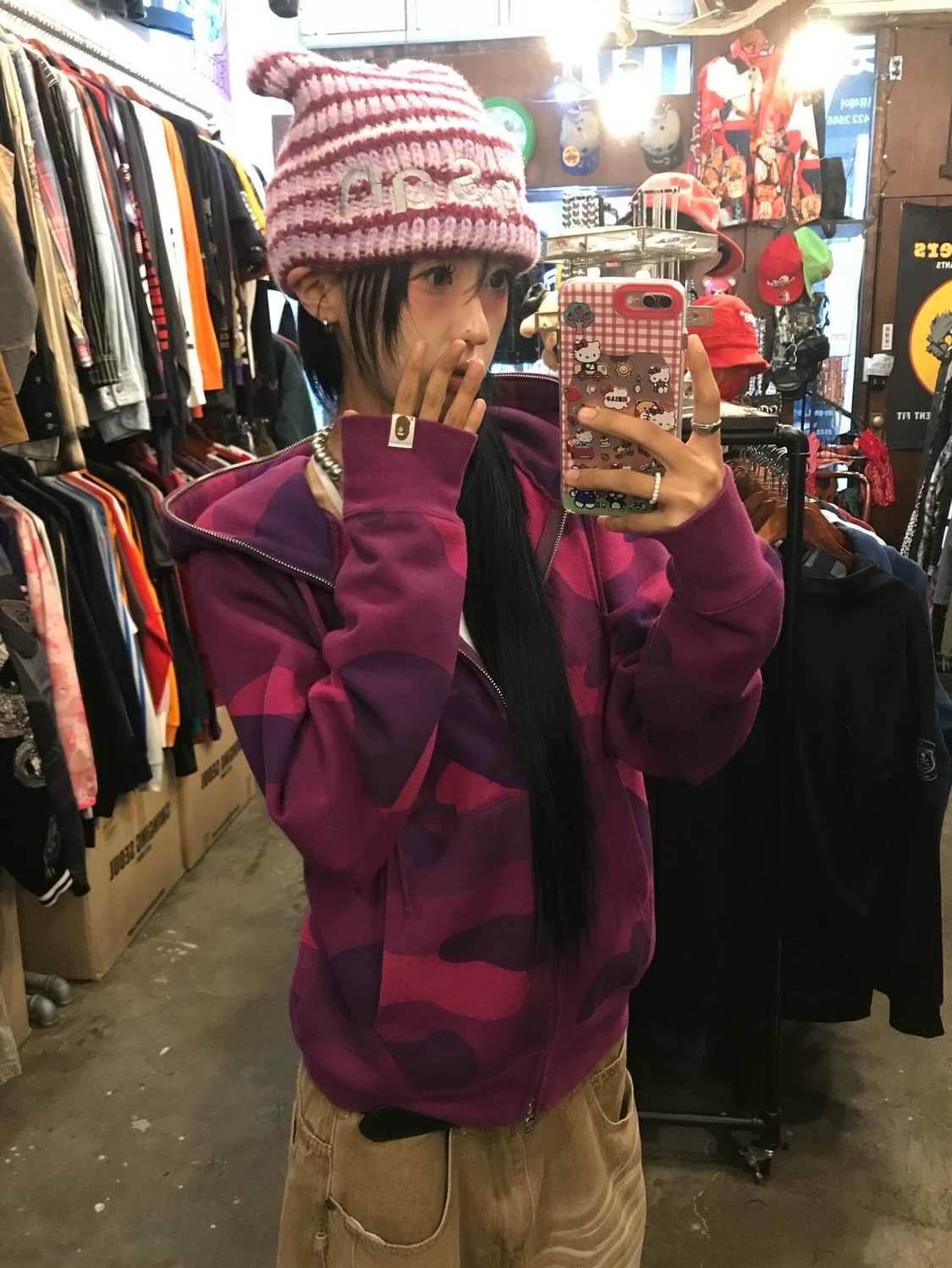 Bape Giant Purple Camo Hood Zip-Up 상품이미지5