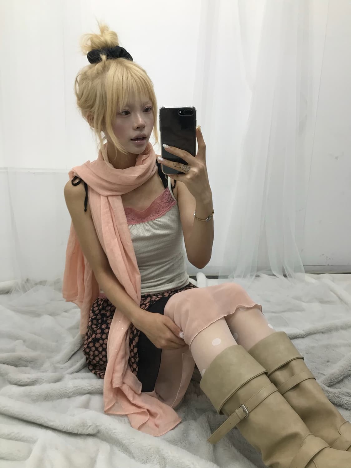 𝜗𝜚 살구 핑크 복숭아 하구미 코디set 𝜗𝜚 상품이미지2