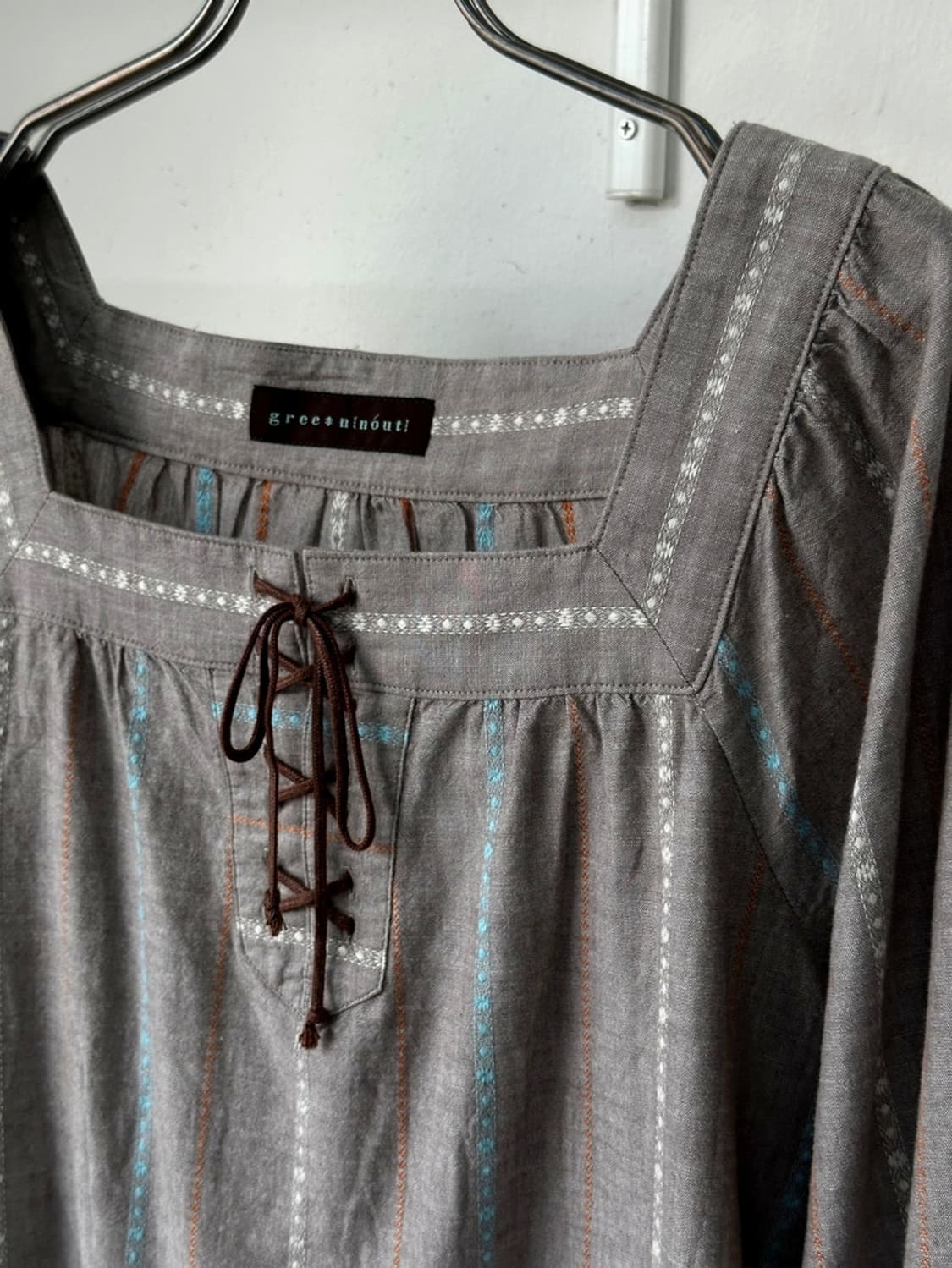 Square neck jacquard fabric string P/O 상품이미지3