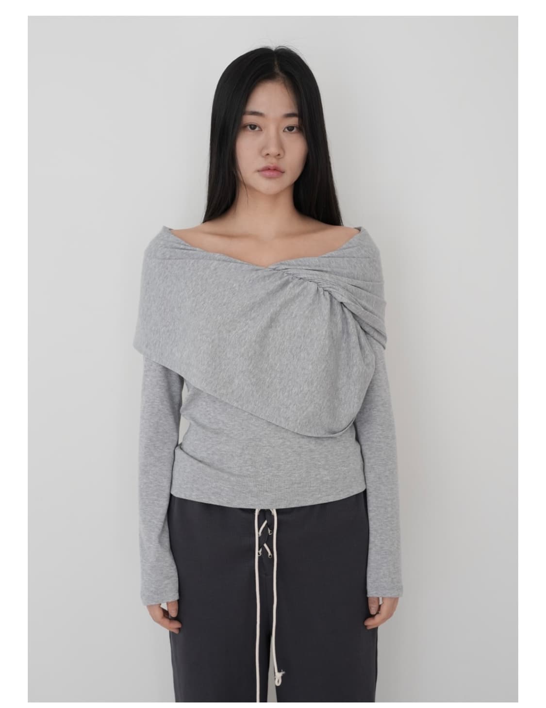 피브스피브스 드레이프 롱 슬리브 탑 상품이미지1