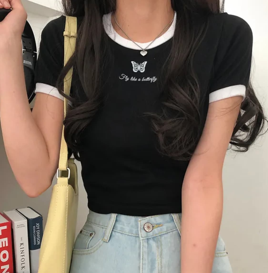 y2k 나비 크롭 반팔 상품이미지1