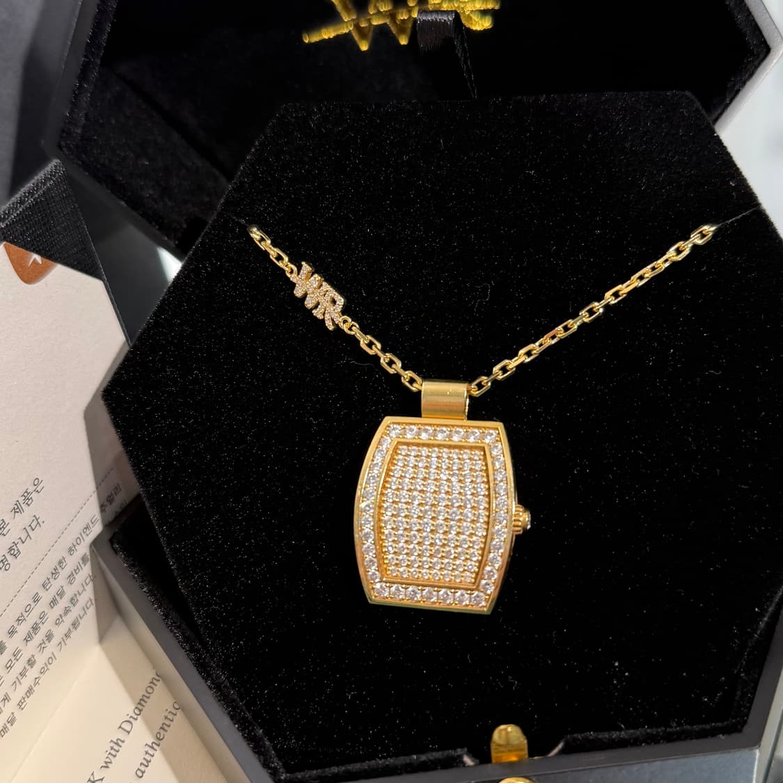 [정품] 워치링 리차드밀 풀다이아 목걸이 옐로우골드 상품이미지5
