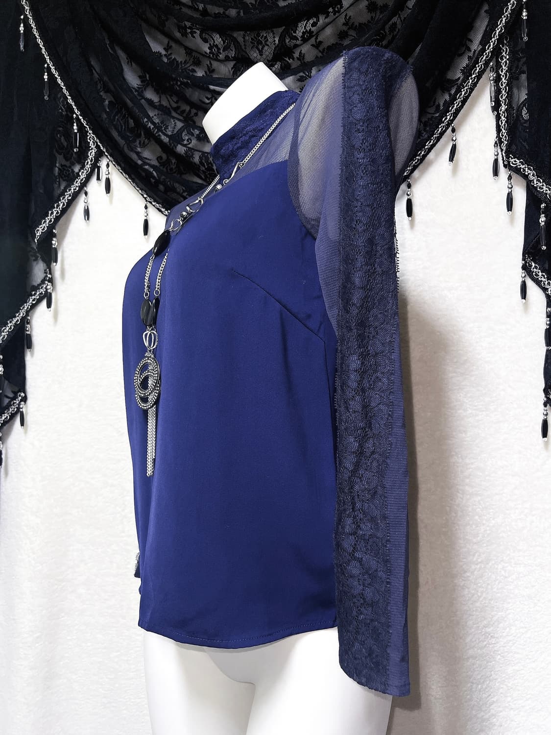 세실맥비 오네갸루 히메 섹시 시스루 레이스 블라우스 아게하 고스펑크 핀터 상품이미지6