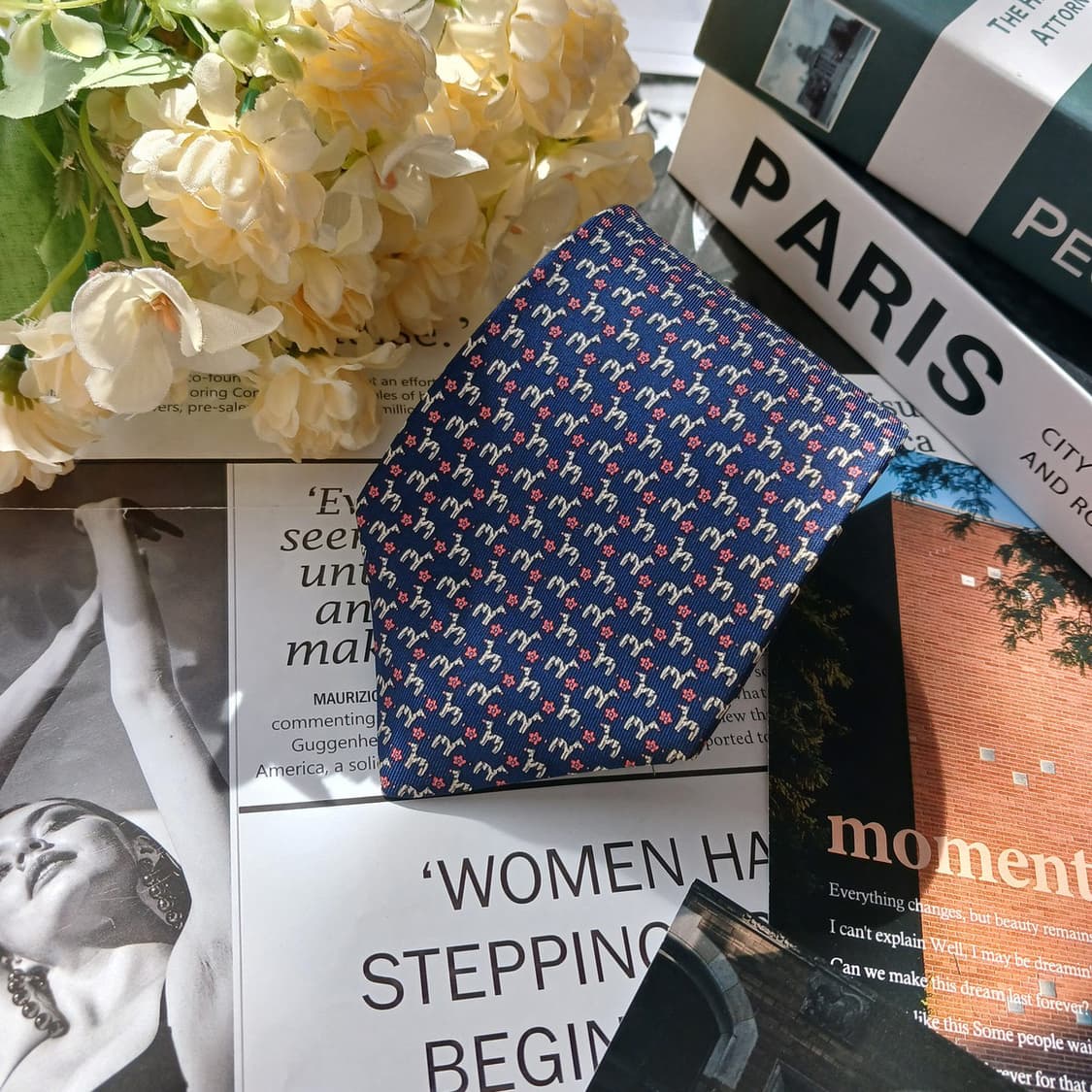 살바토레 페라가모 네이비 얼룩말 패턴 넥타이 8.8cm A등급 E957 상품이미지3