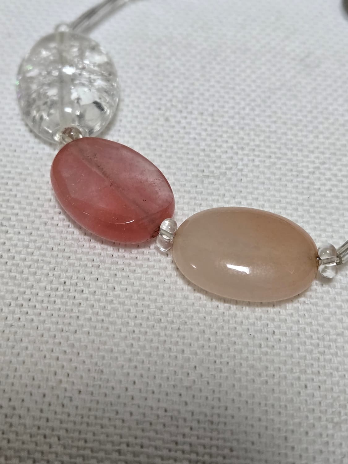 빈티지 믹스 원석 팔찌 크랙수정 로즈톤 내포수정 포인트 상품이미지1