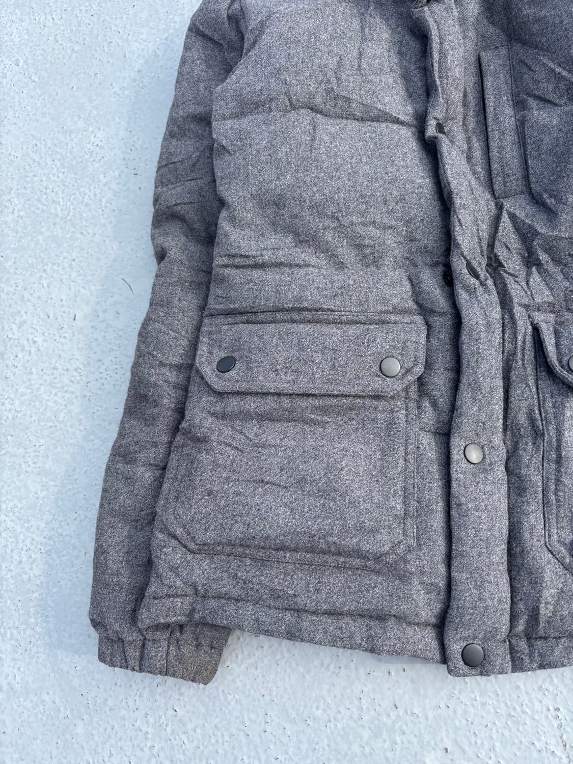 “Vintage”Y2K Mood Grey Hoodie Padding 상품이미지3