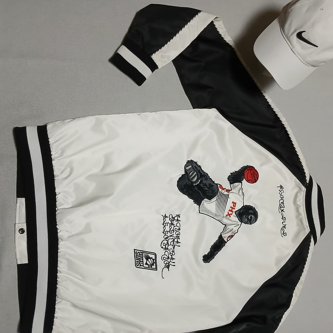 nba 엔비에이 고릴라 피닉스 선스 자수 스카잔 자켓 새틴 상품이미지5