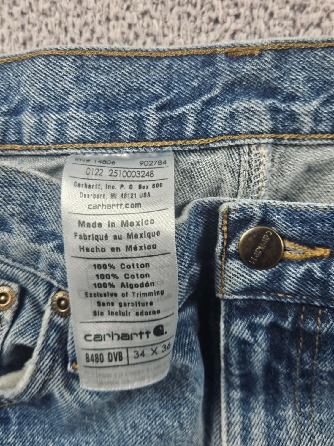 칼하트 데님 워크 팬츠 ( 34X36 ) / 11298 상품이미지7