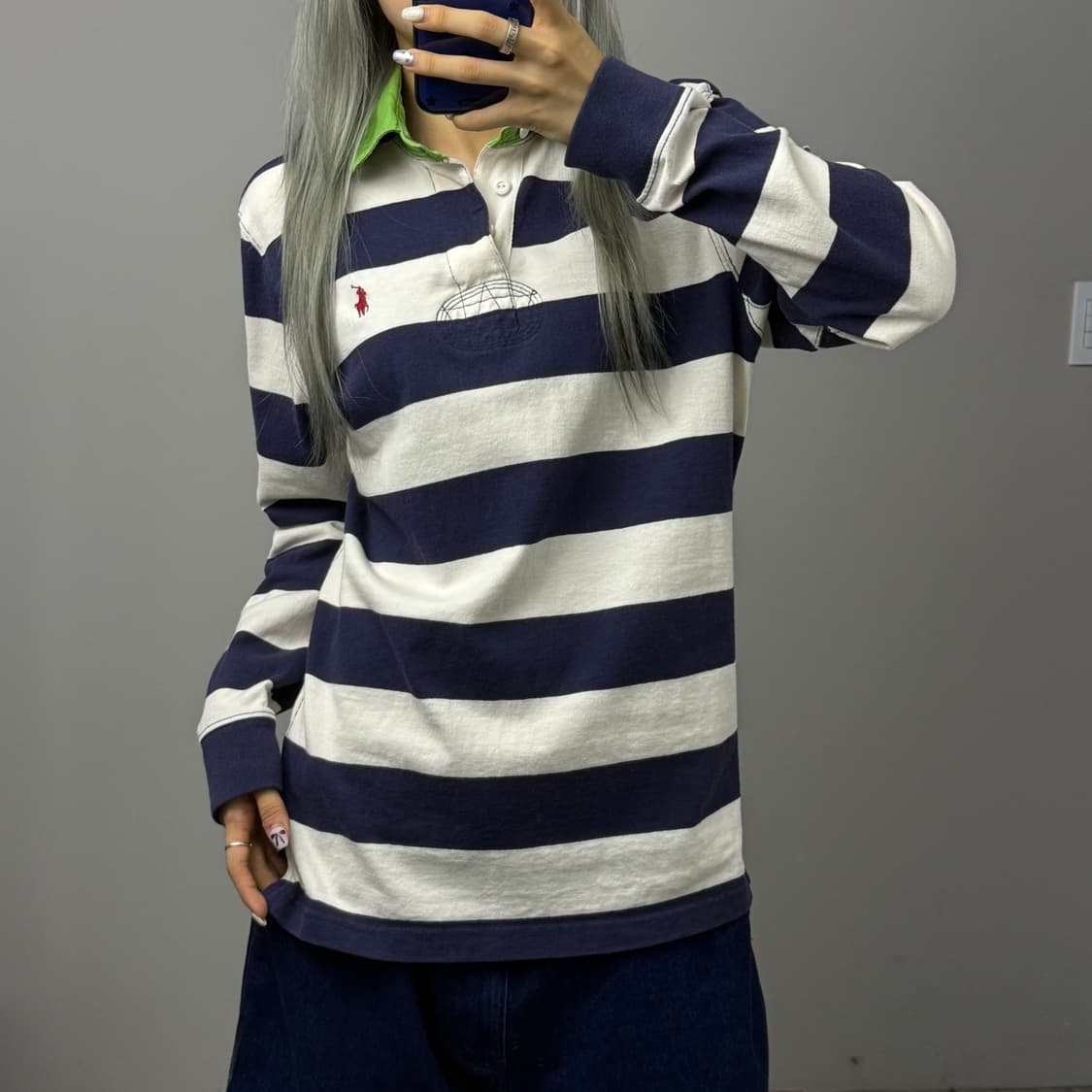 폴로랄프로렌 스트라이프 카라 럭비 긴팔티셔츠 상품이미지2