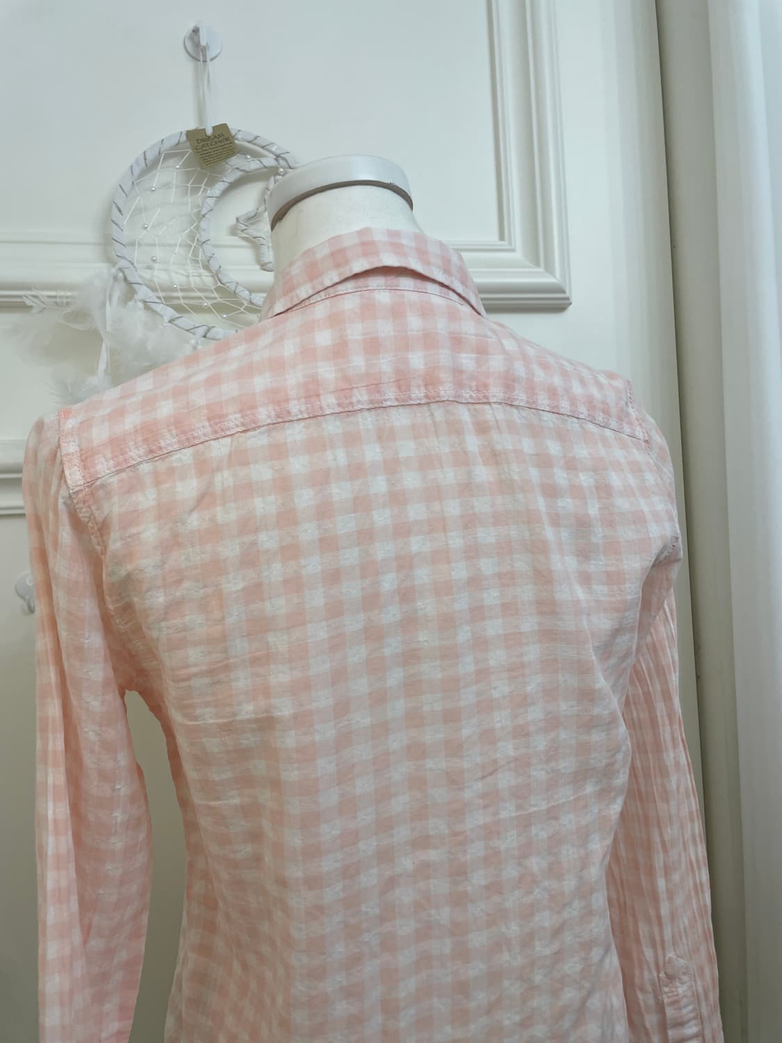 coral gingham-check summer shirt(size-0) 상품이미지4