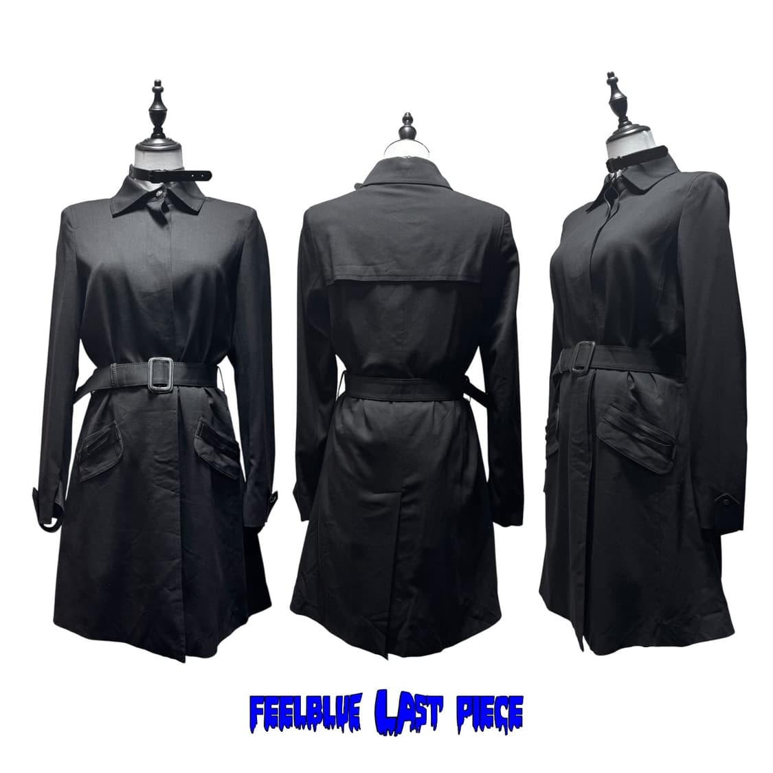 Leather Detail Accents Coat 고스펑크 트렌치 코트 상품이미지5