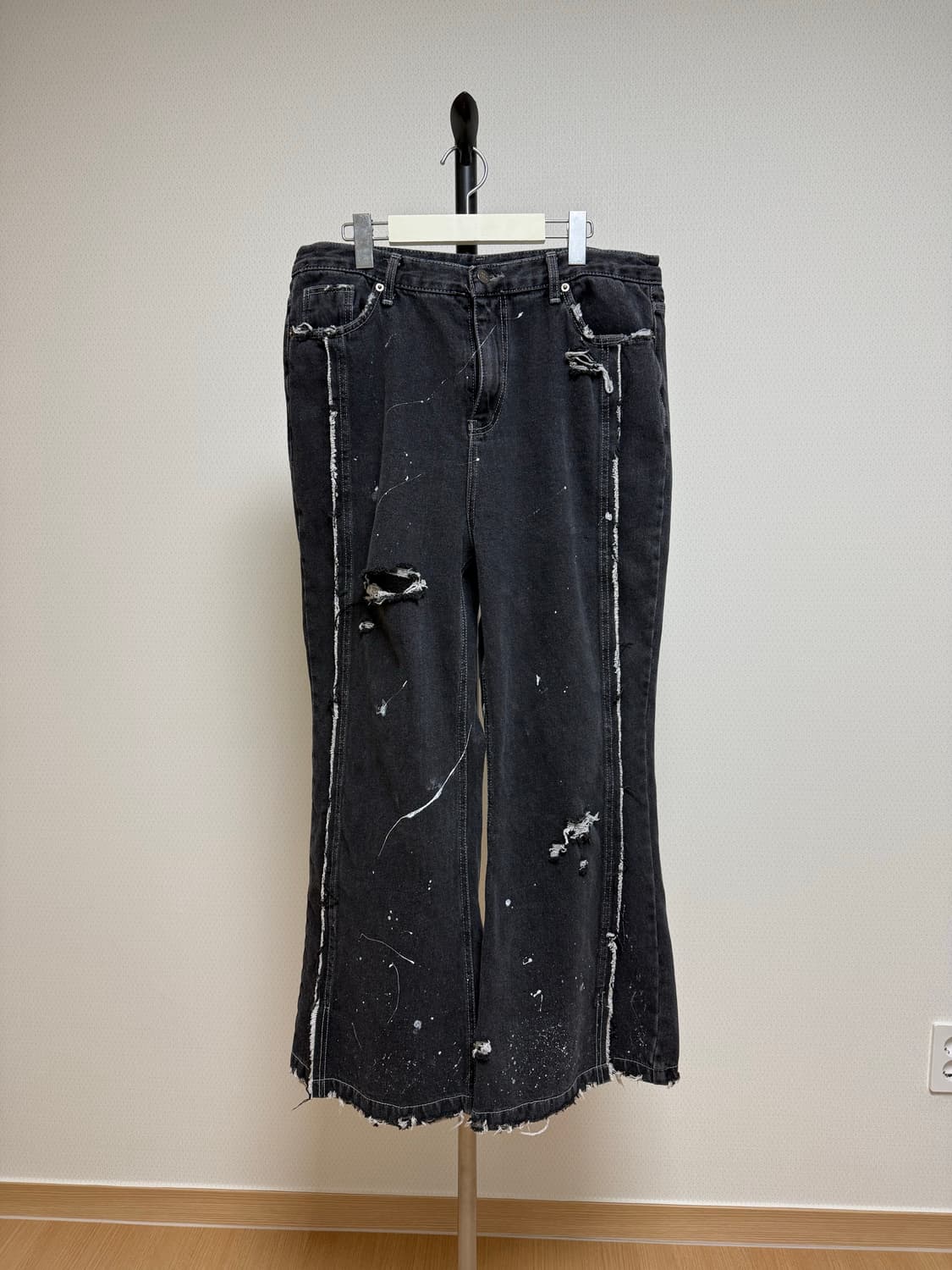 빈티지 와이드 플레어 블랙진 상품이미지1