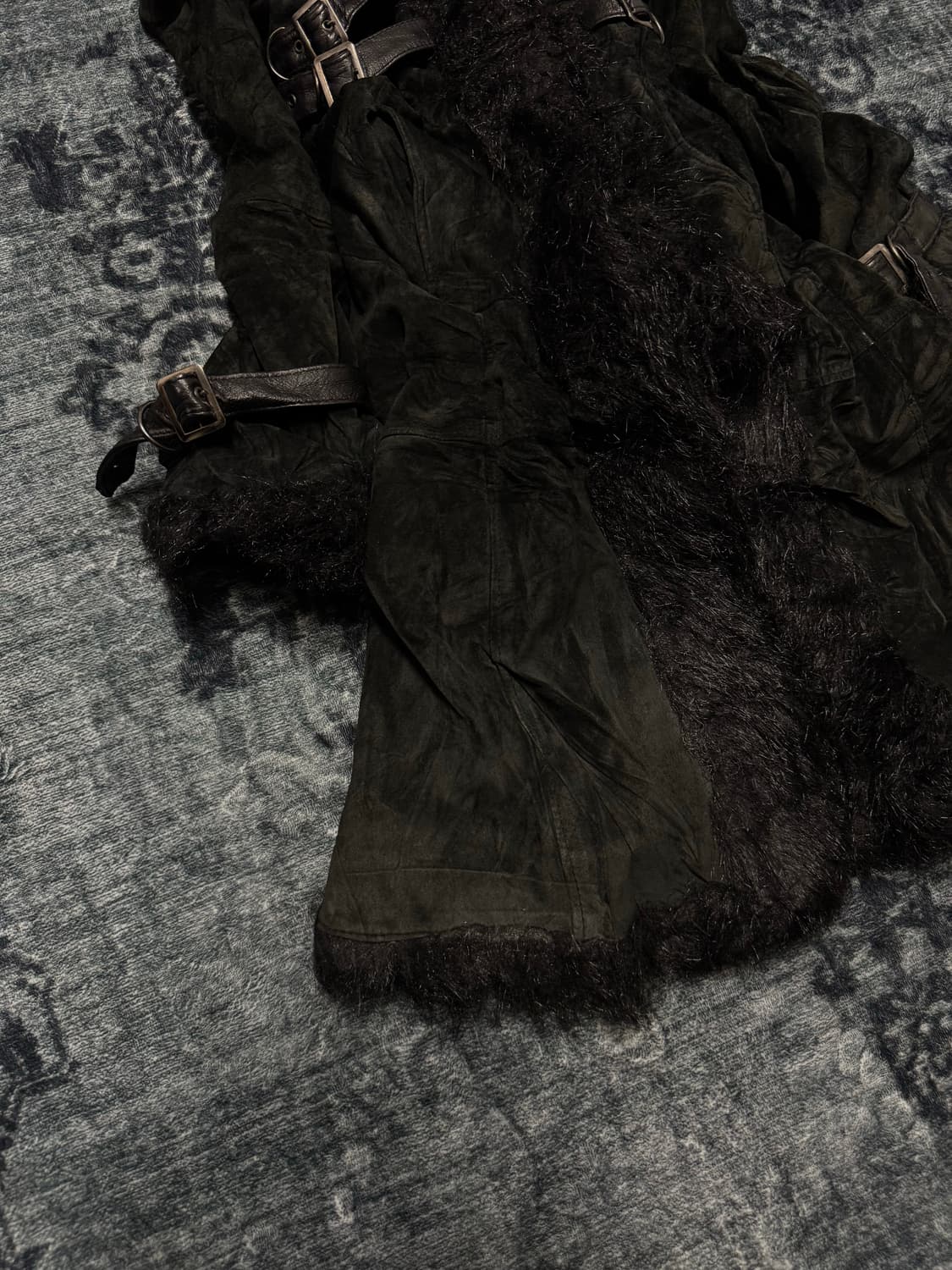 Morgan 00s belted shearing fur swede coa 상품이미지4