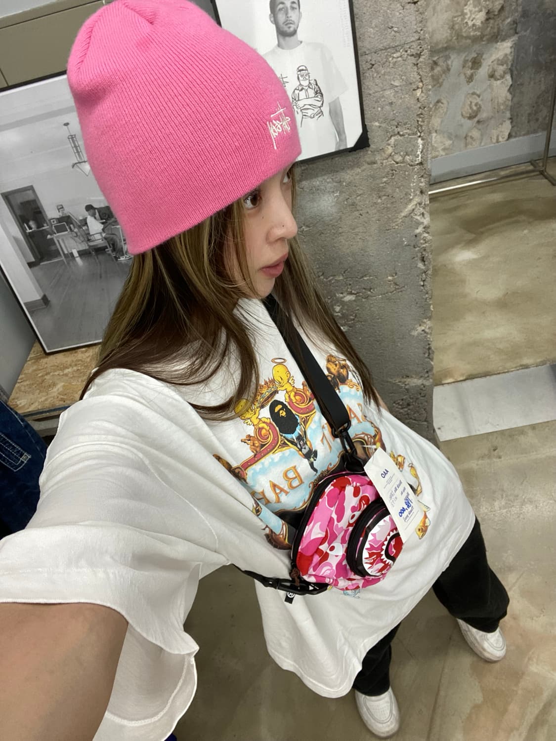 베이프 핑크 백 상품이미지4