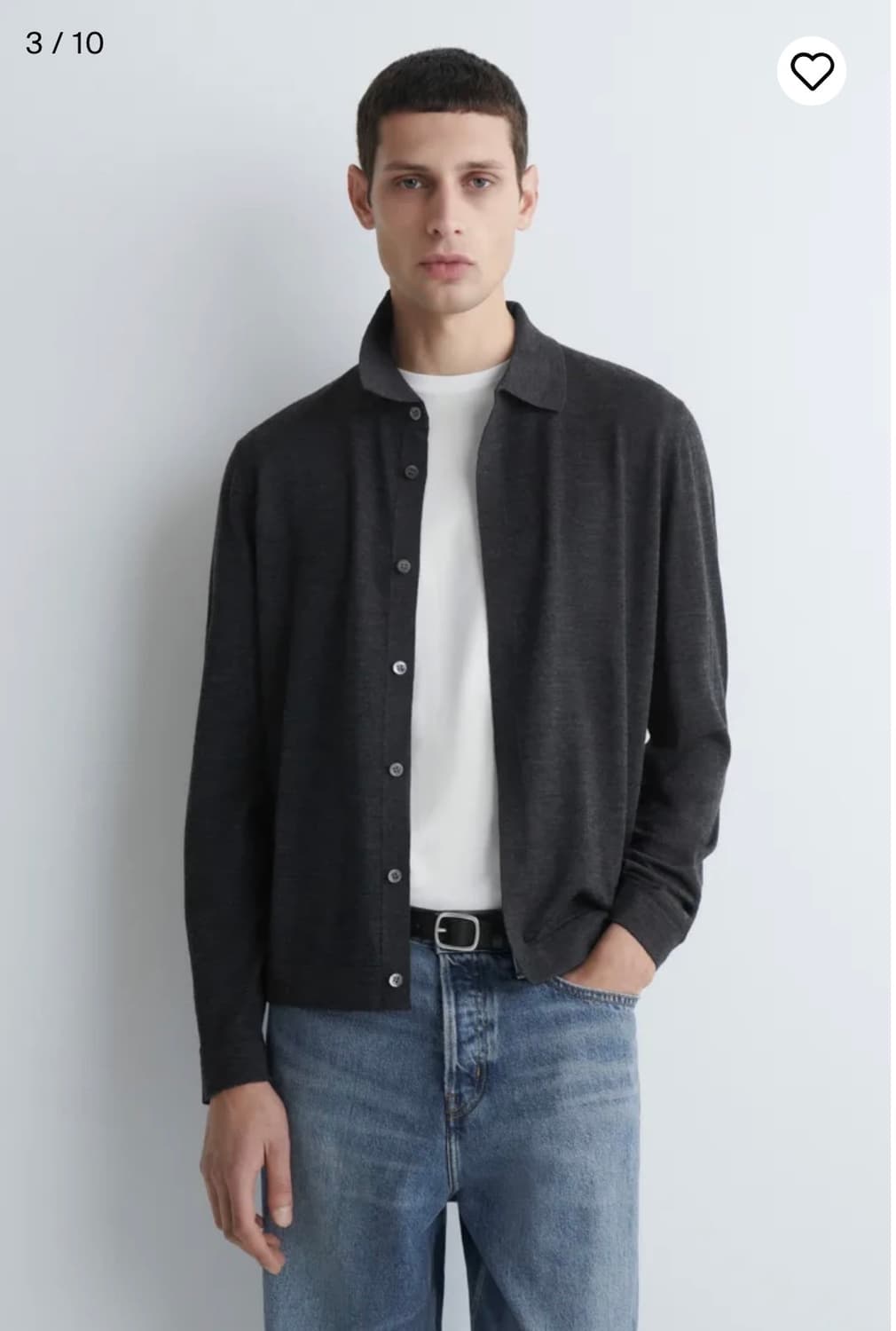 [XL] cos 메리노울 셔츠 차콜 상품이미지2