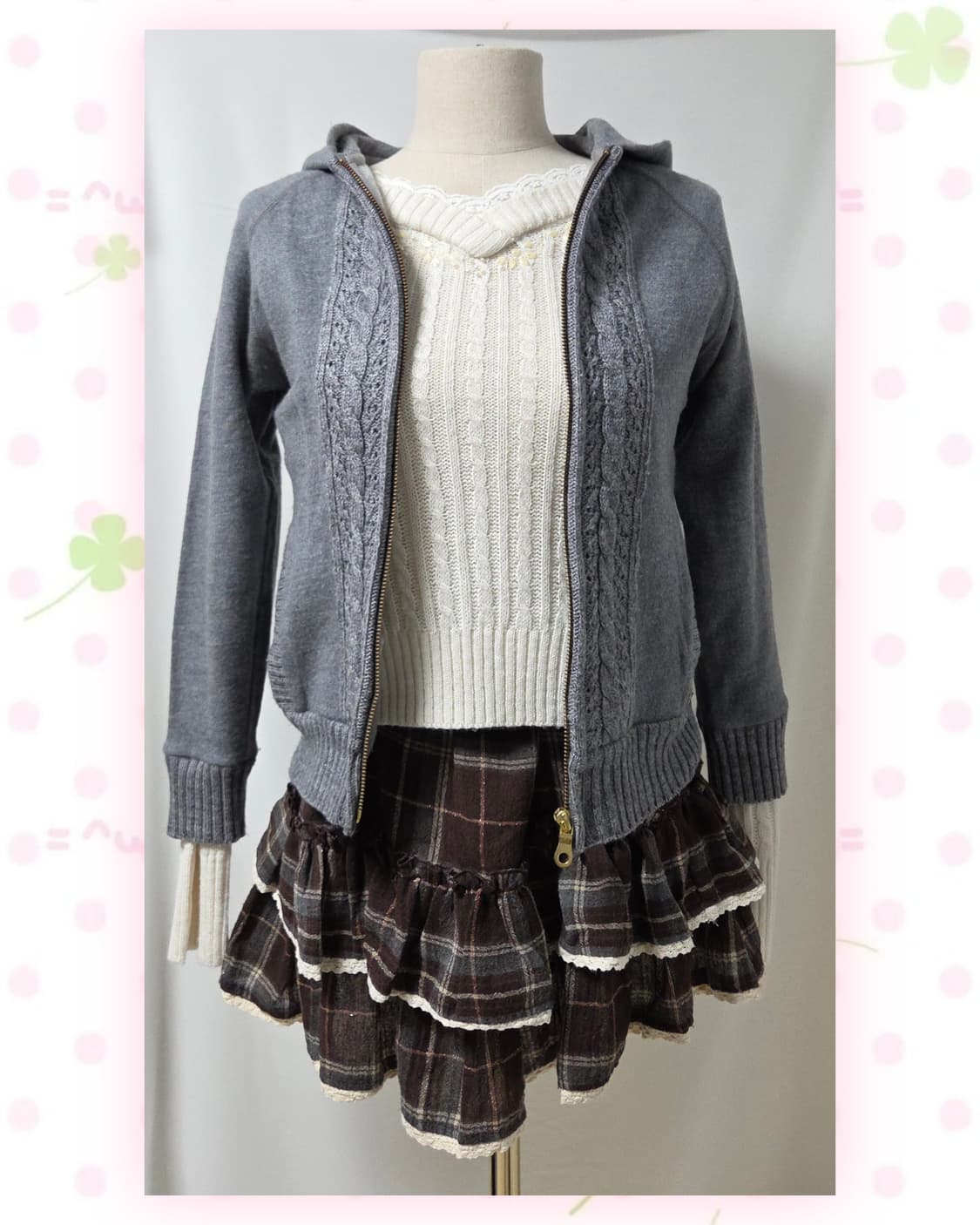 쿠미쿄쿠 그레이 모리 후드집업 상품이미지3