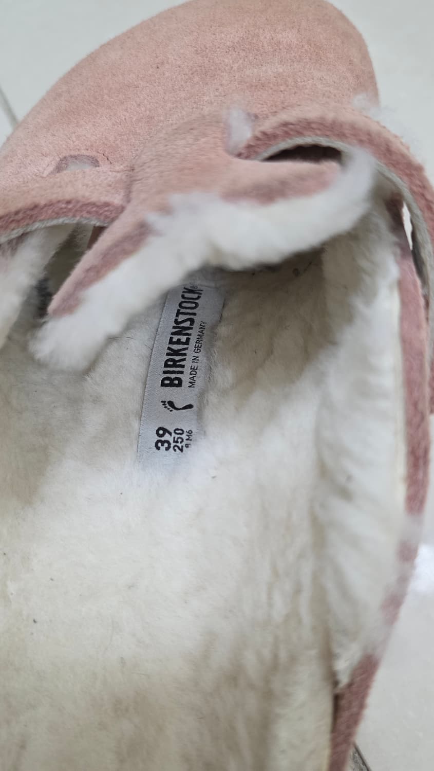 버켄스탁 보스턴 퍼 핑크 슬리퍼 245사이즈 (고급 비브람 밑창 완료) 상품이미지5