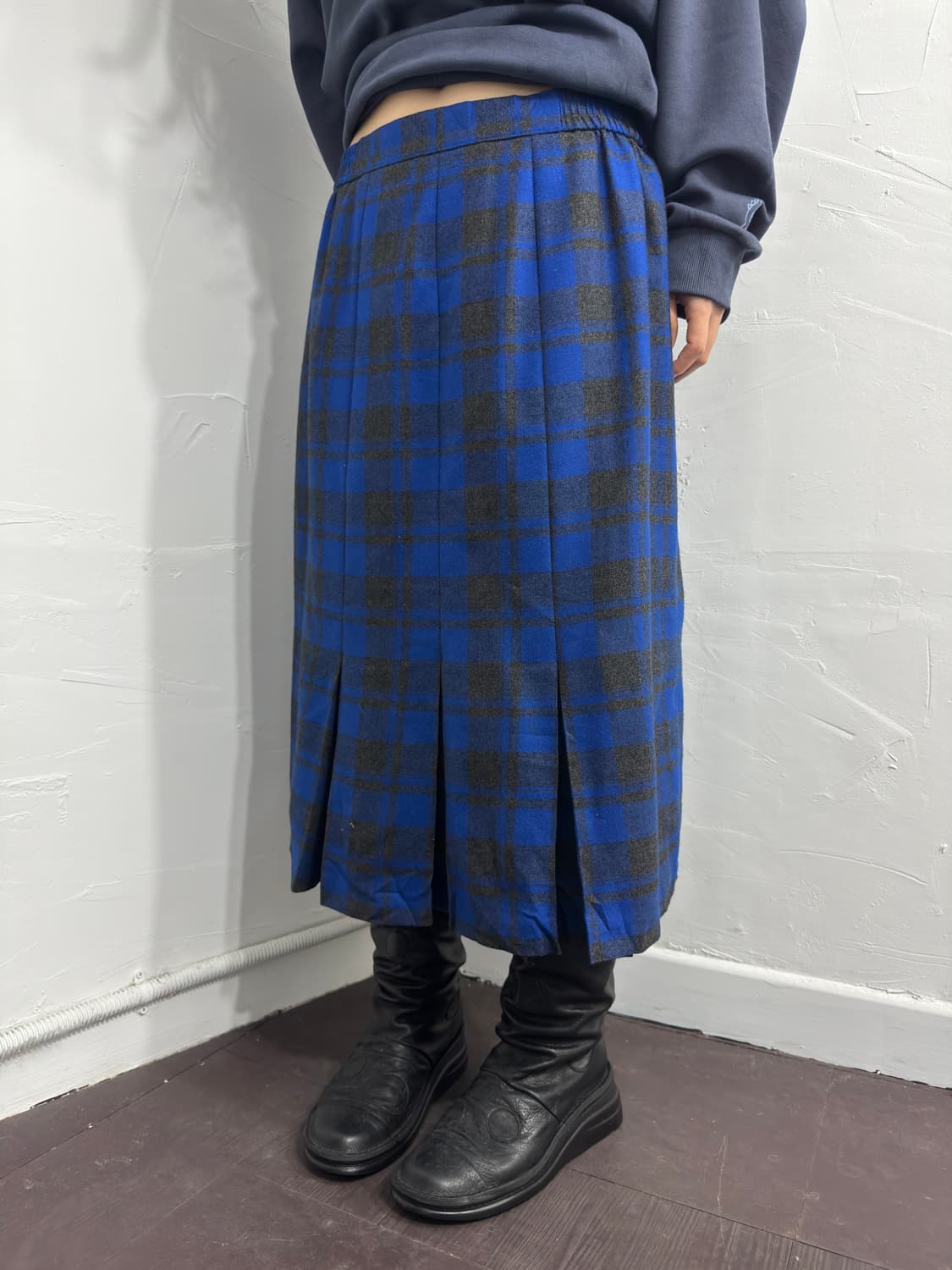 fitme sport check pleats wool skirt 상품이미지4