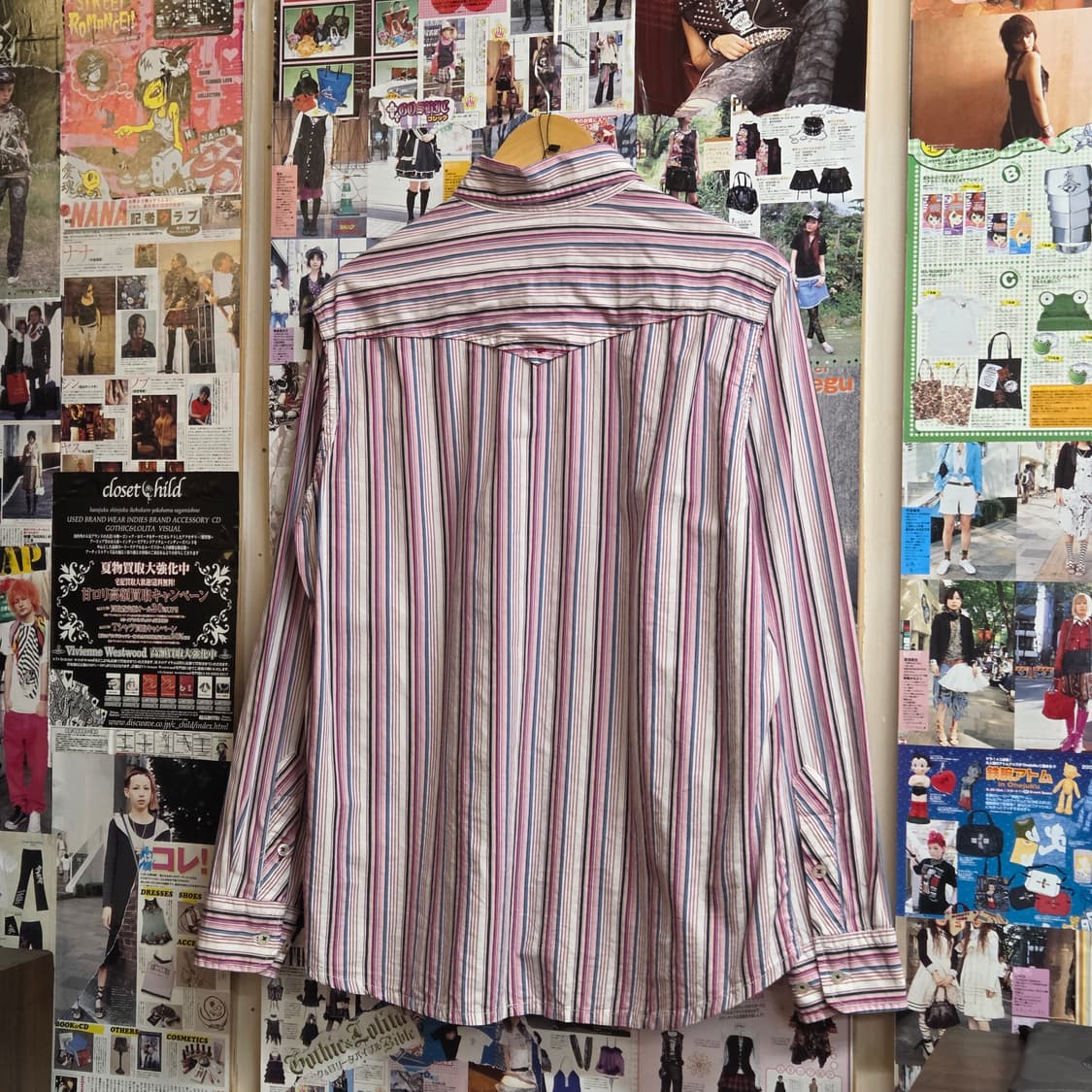 JPN 블루 핑크 스트라이프 셔츠 상품이미지5