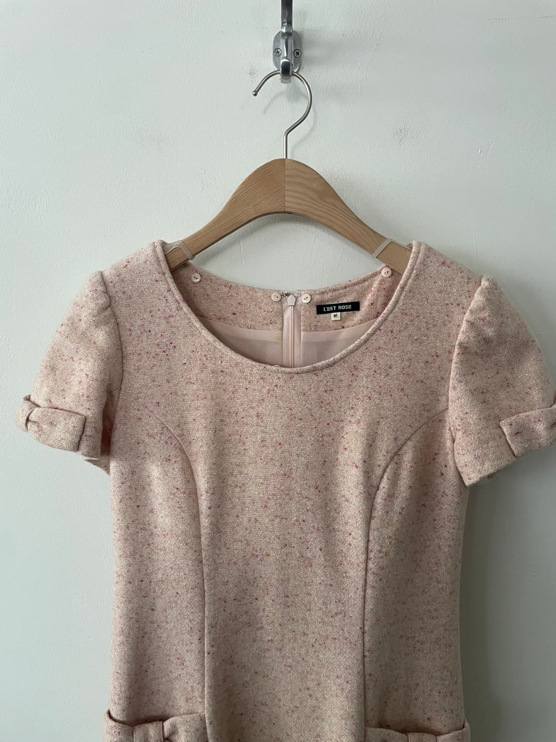 vintage ribbon rabbit fur midi dress 상품이미지4