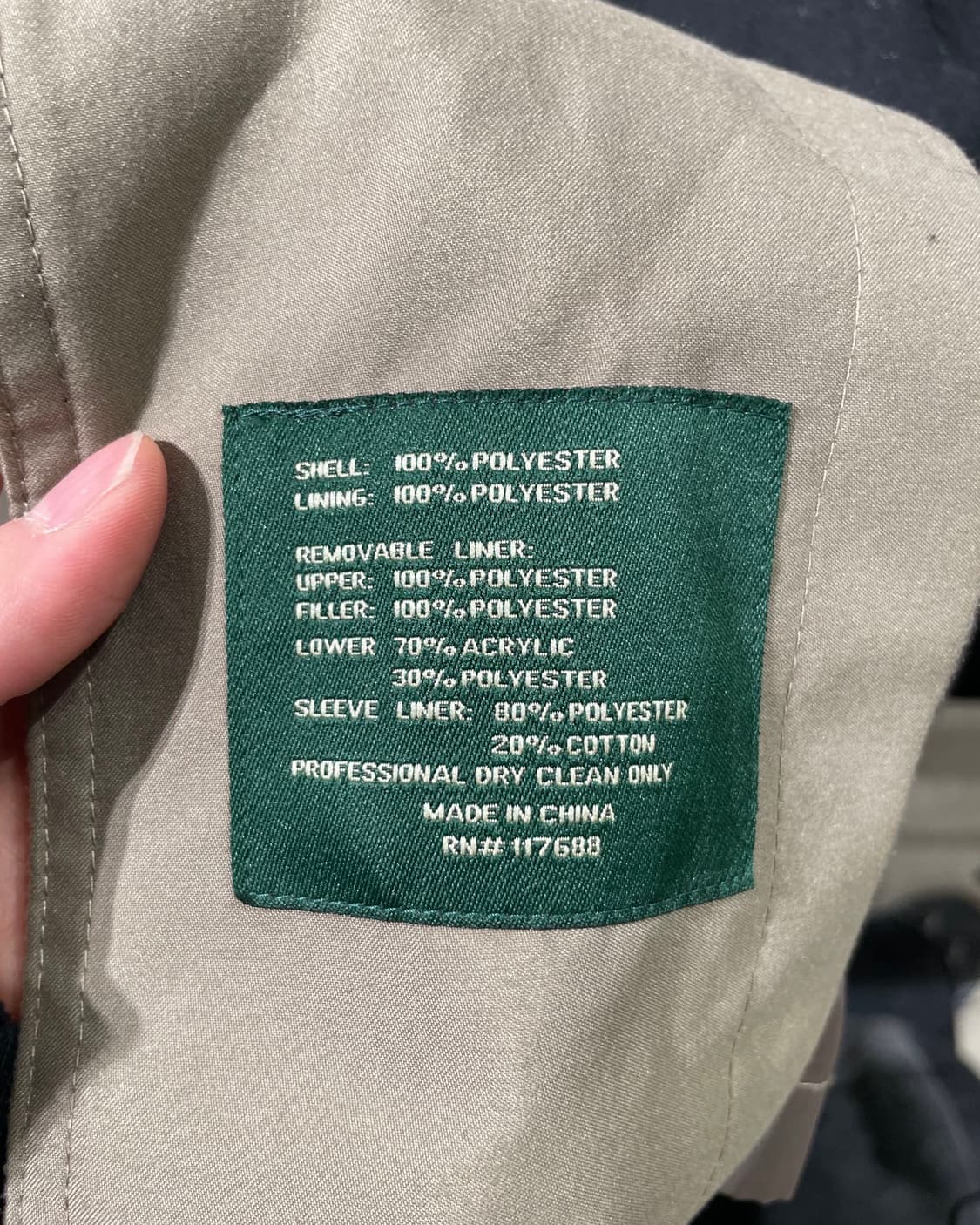 로렌 랄프로렌 카키 히든 버튼 폴리에스터 코트 상품이미지8