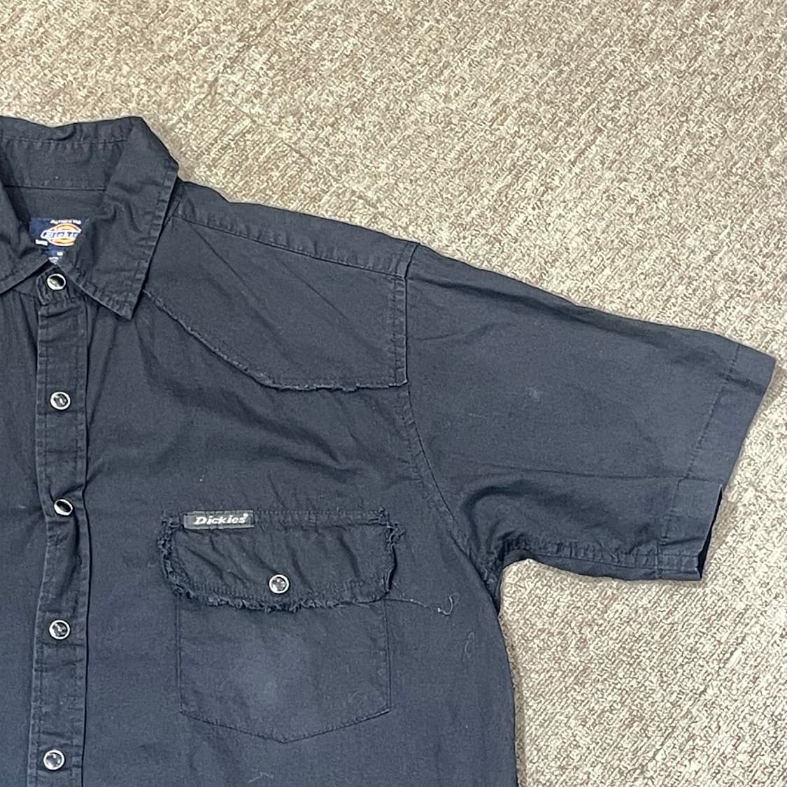 (M) Dickies 디키즈 반팔 워크 셔츠 블랙 상품이미지4