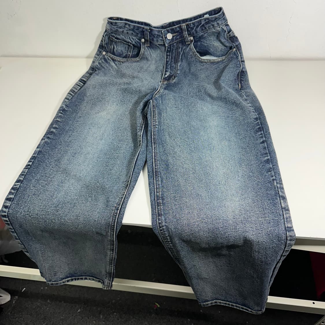 M 토피 진청 세미벌룬핏 데님팬츠 상품이미지1