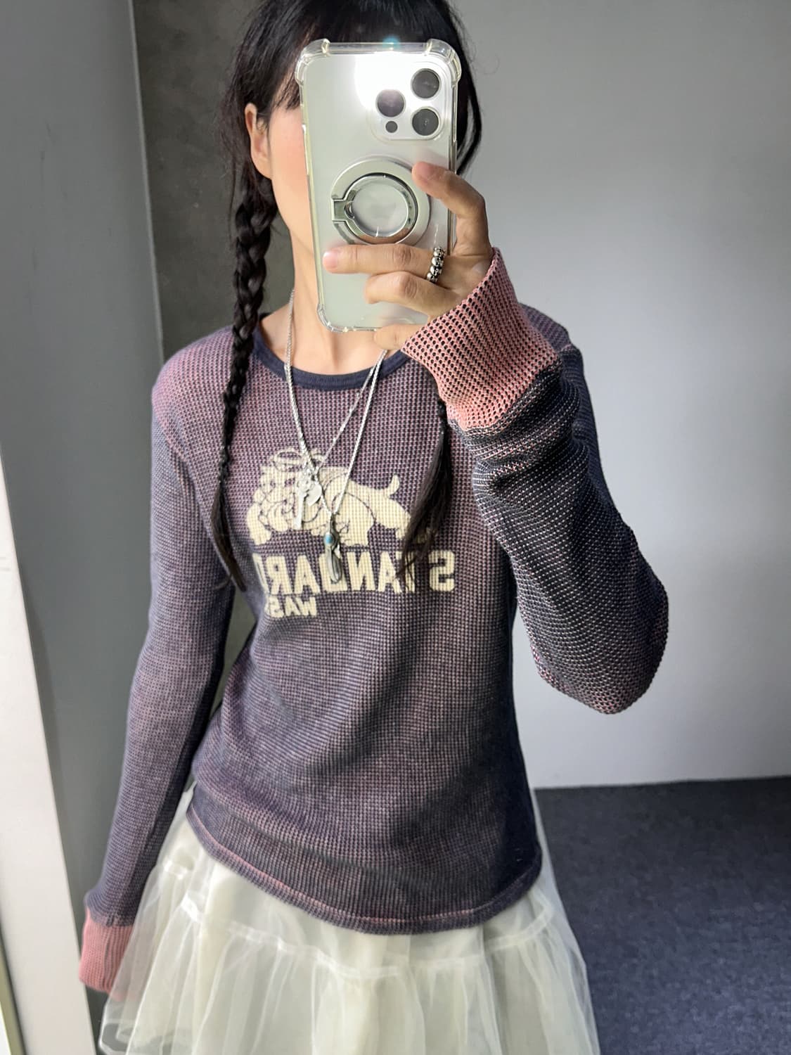 washed dog waffle L/S 상품이미지5