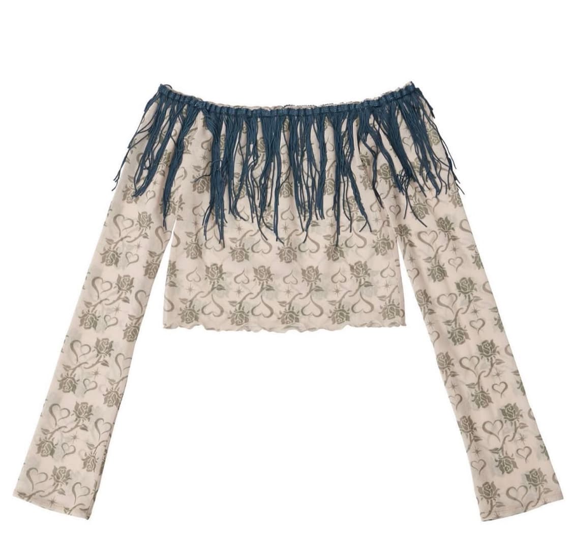 145 office 오프숄더 프린지 셔츠 상품이미지1