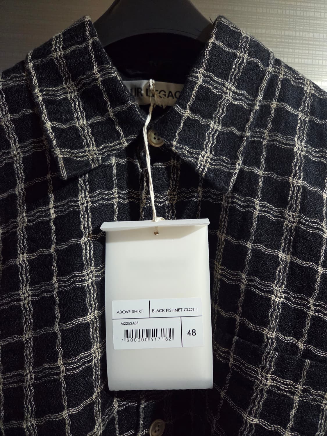 아워레가시 어보브셔츠 블랙 피쉬넷 사이즈48 상품이미지4