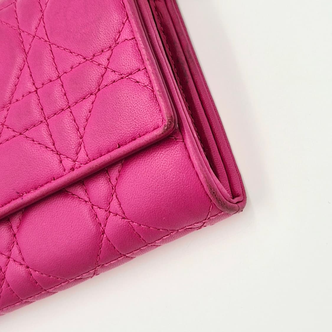 디올 레이디 디올 까나쥬 핑크 체인 장지갑 상품이미지4