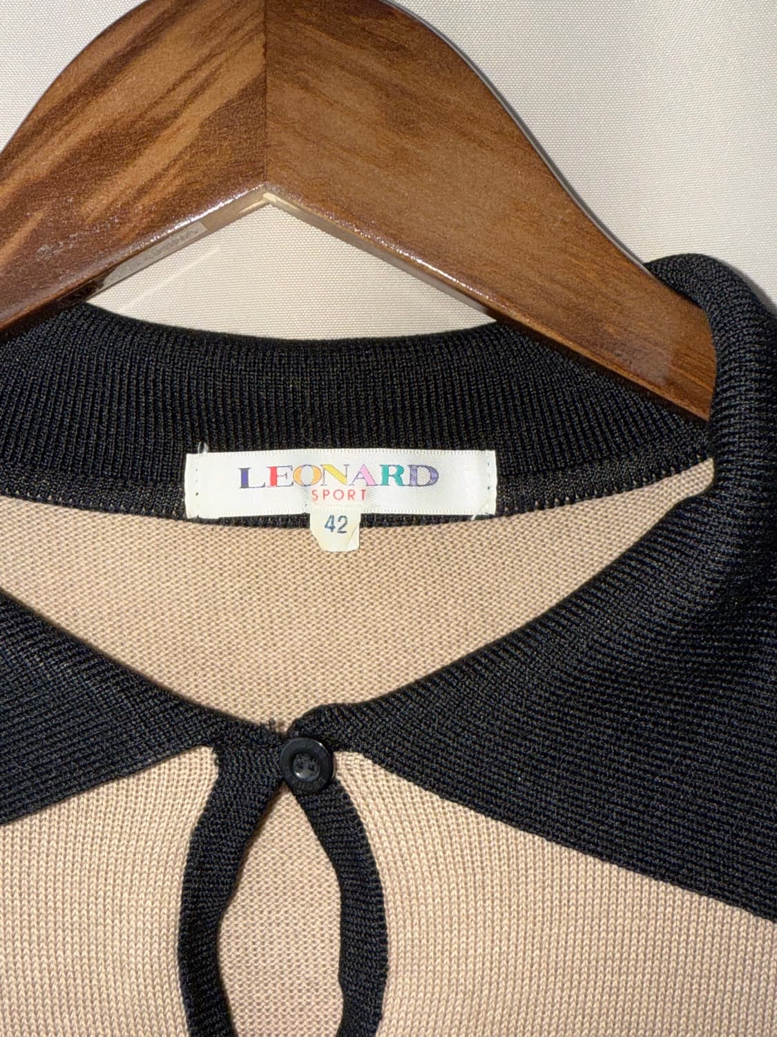 LEONARD SPORT 지브라 패턴 반팔 니트 폴로 톱 상품이미지2