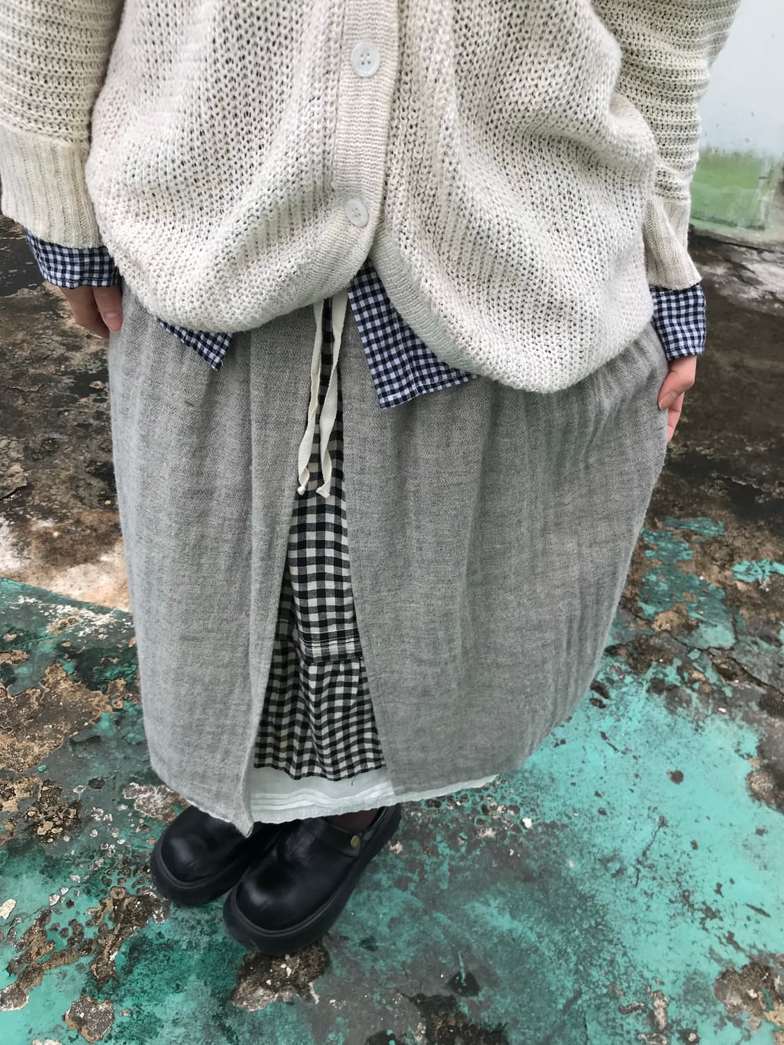 레이어드 레이스 미디 스커트  상품이미지1