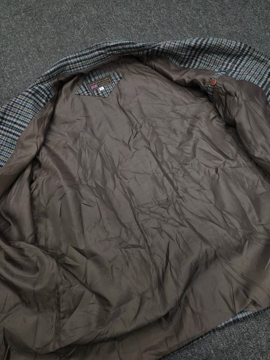 90's 스탠리 윌리엄스 체크 모직 자켓 상품이미지4