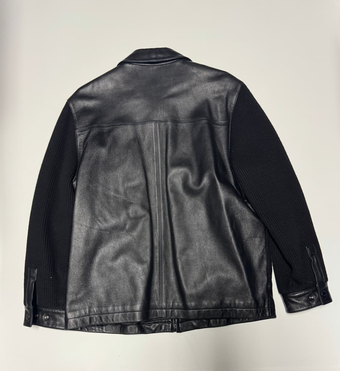 Brentwood 빈티지 니트 소매 리얼 염소 양가죽 자켓 상품이미지2