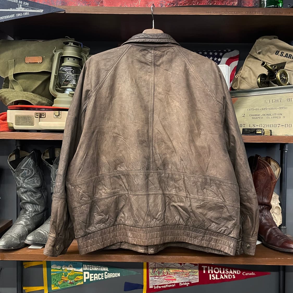 90s MONTES 레더 웨어 레이싱 패치 리얼 레더 자켓 상품이미지2