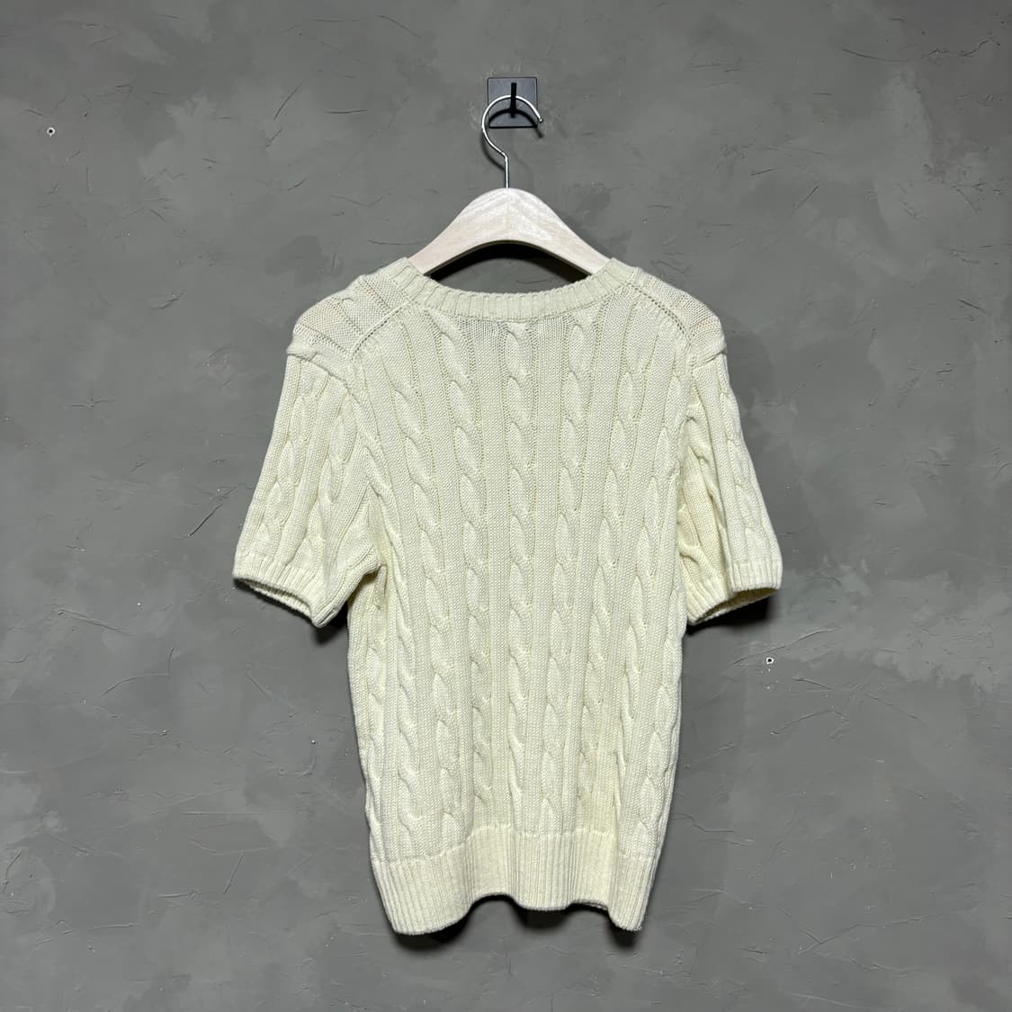 폴로 랄프로렌 꽈배기 니트 반팔 화이트 상품이미지3