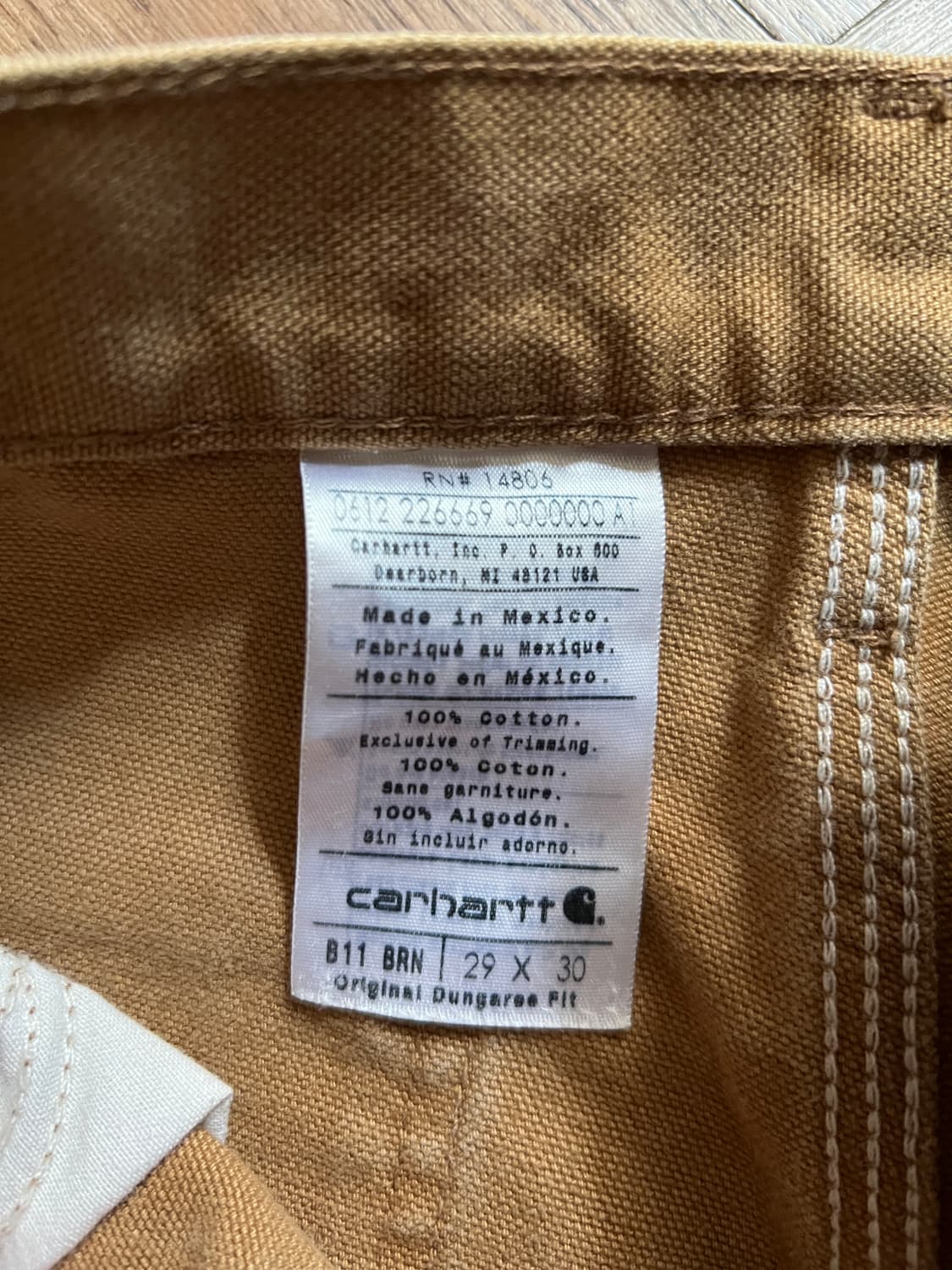 [29]칼하트 USA 덩가리핏 더티워싱 브라운 싱글니 카펜터 워크 팬츠 상품이미지9