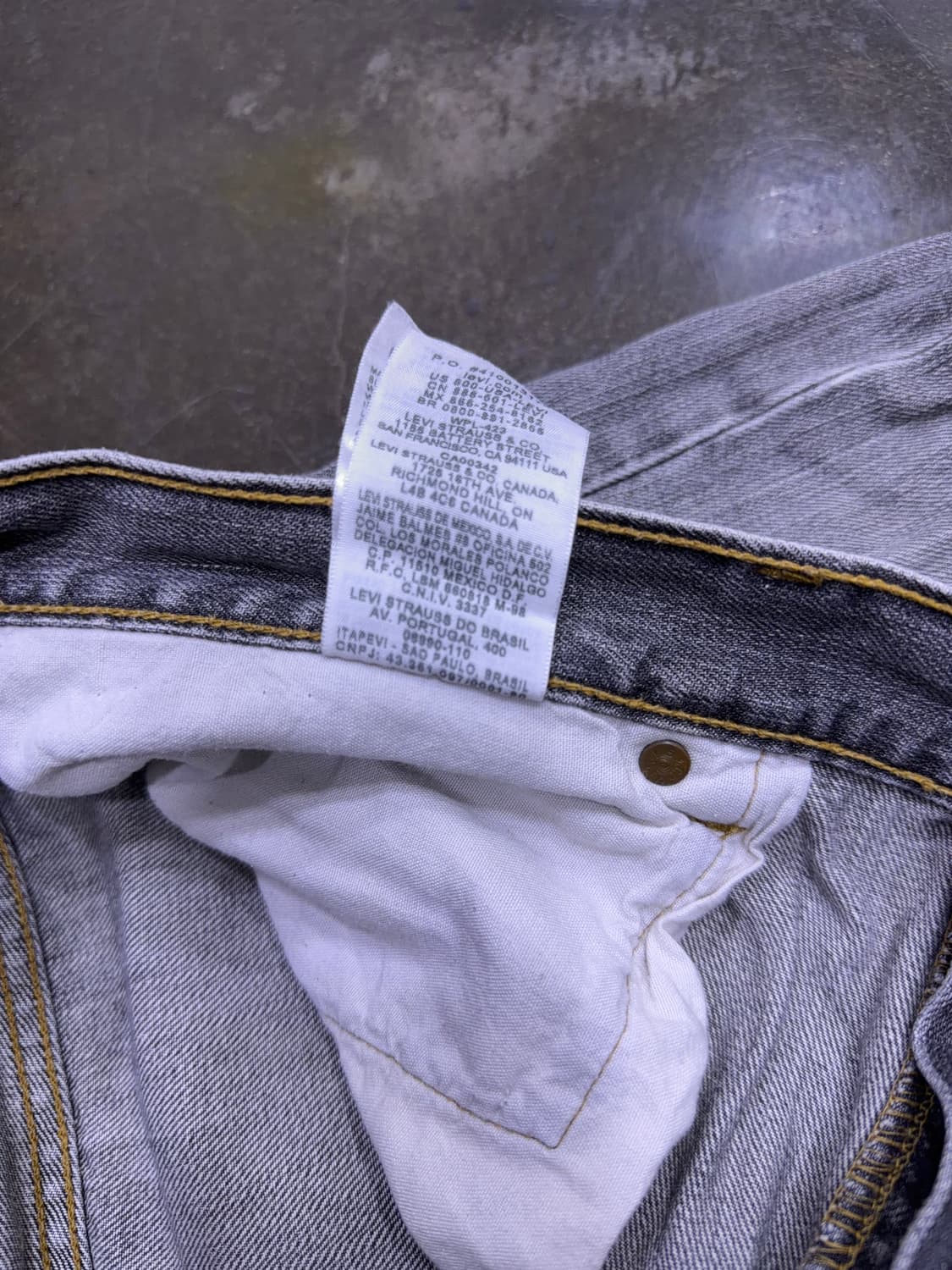 리바이스 501 00's 그레이 워싱 레귤러핏 데님팬츠 38 상품이미지10