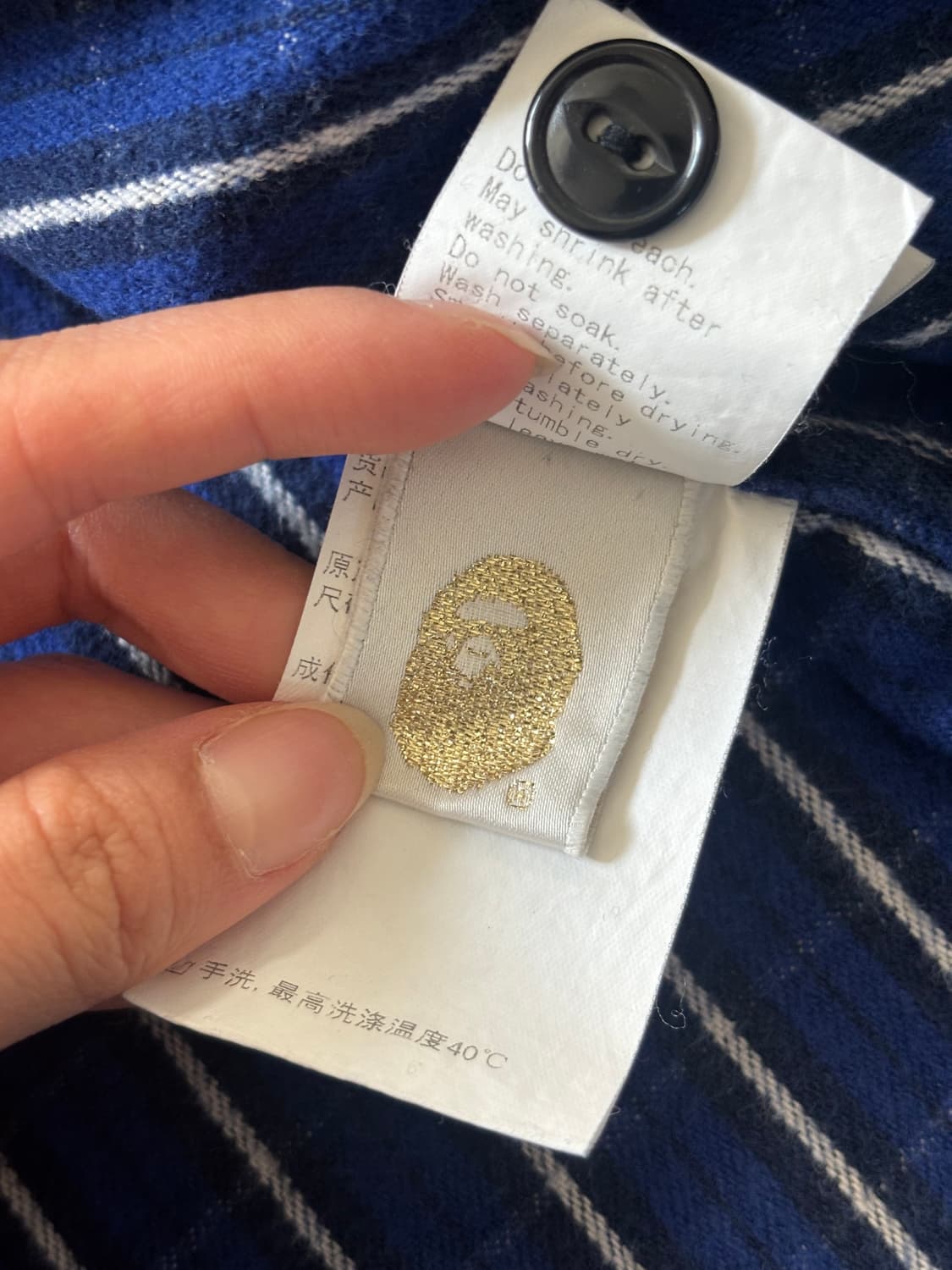 Bape 베이프 블루 체크 플란넬 셔츠 상품이미지9