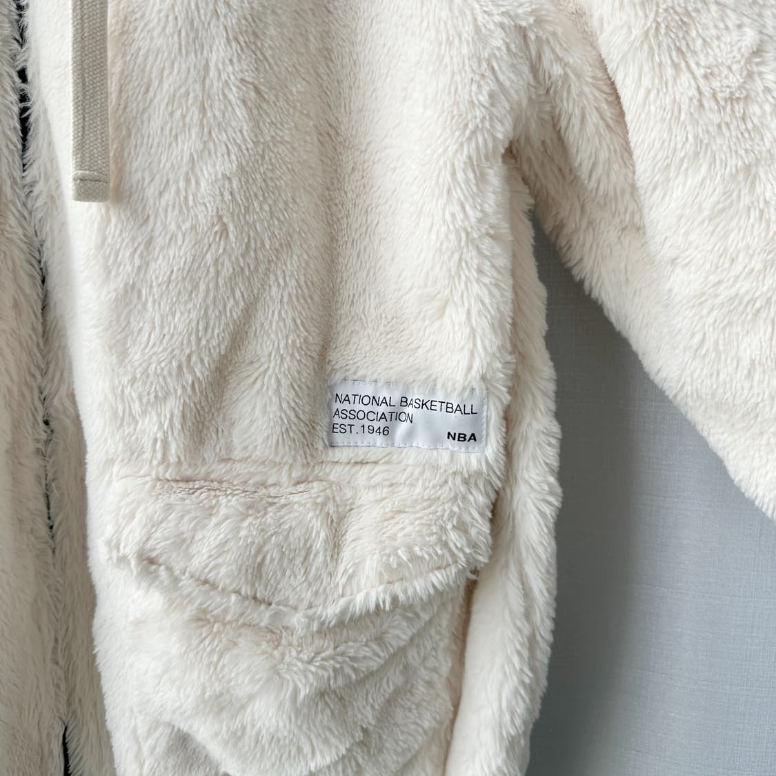 NBA LA레이커스 보아 플리스 롱 후드 집업 아이보리 XS 상품이미지5