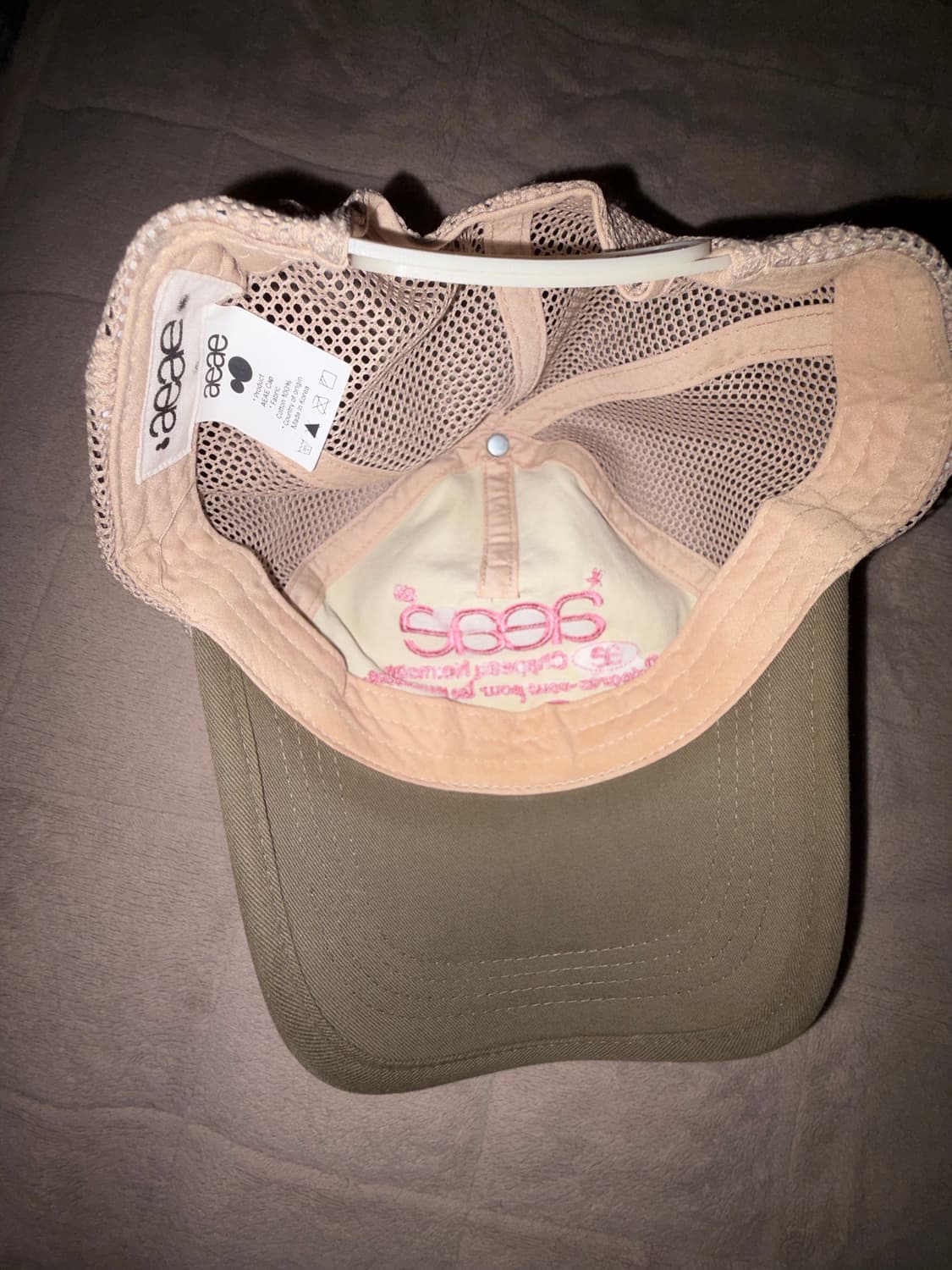 aeae 매쉬 모자 (올리브 핑크 색상) 상품이미지4