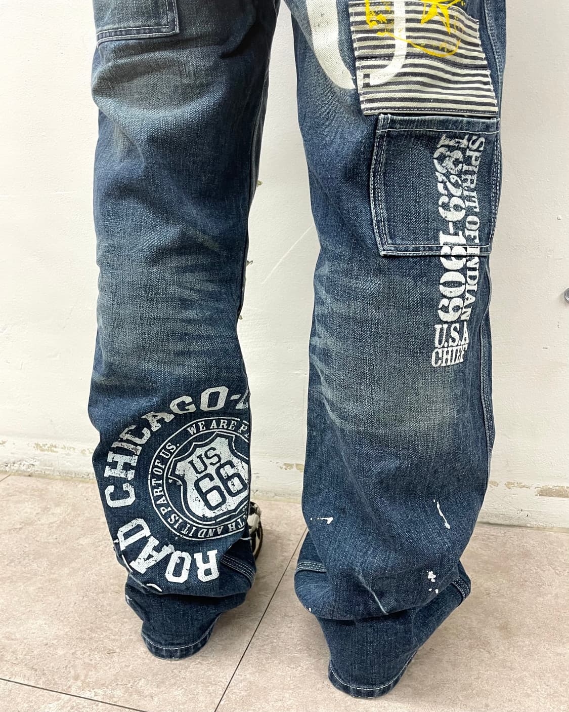 Patchwork Distressed Wappen Denim Pants 상품이미지8