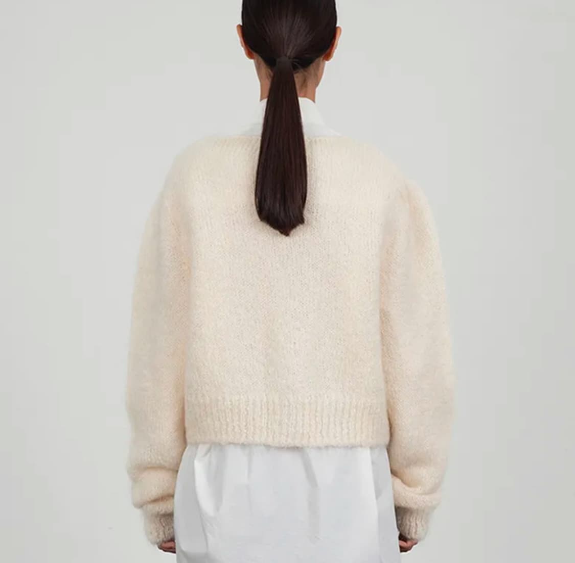 아모멘토 뉴그랜마가디건 아이보리 상품이미지3