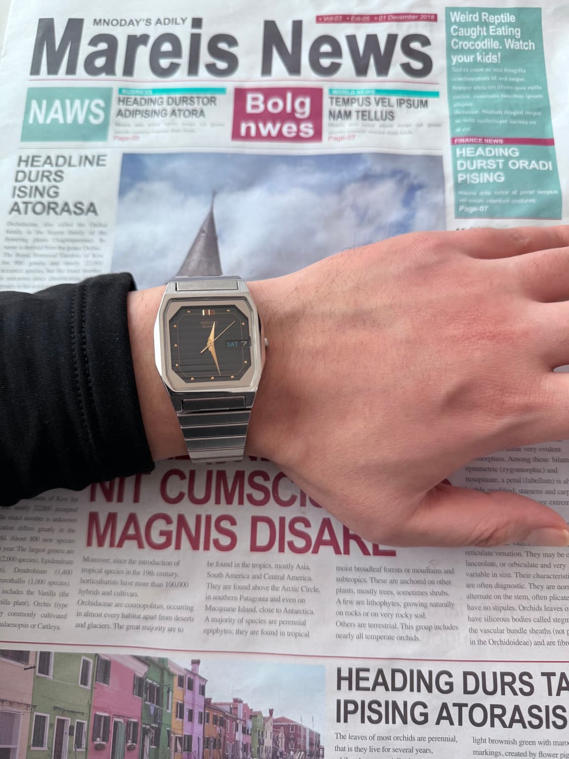 세이코 Seiko 쿼츠 다이얼 스퀘어 데이 데이트 상품이미지4