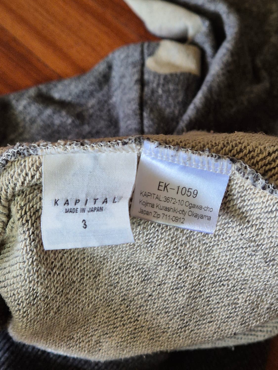캐피탈 Kapital 본 차콜 크루 스웨트 긴팔티 EK-1059 상품이미지7