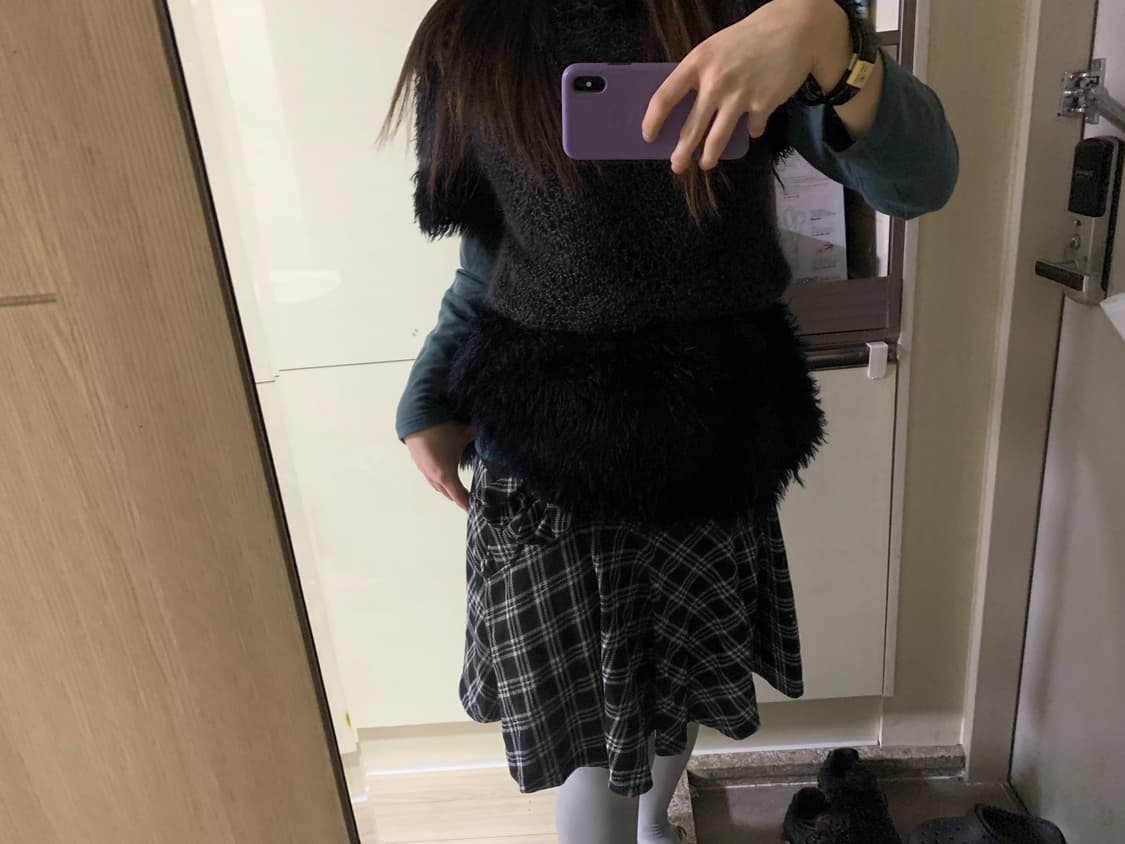 Fur half knit onepiece 상품이미지7